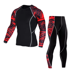 Vente en gros d'usine T-shirt de compression pour hommes Sport MMA Rashguard Jiu Jitsu Personnalisé Séchage rapide Ensemble de survêtement pour hommes Rash Guard - Product Image 4