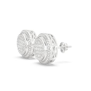 Pendientes de Diamantes Redondos Clásicos de Alta Calidad, Joyería Elegante para Mujer, Perfectos para Bodas, Fiestas o Regalos - Product Image 1