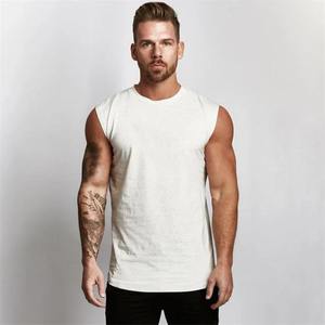 Logo personnalisé hommes Fitness sport débardeur été rayures verticales couleur unie sans manches t-shirt Gym gilet taille XL - Product Image 6