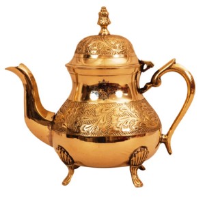 Tetera de latón decorativa para mesa, tetera India hecha a mano, moderna y lujosa de Metal para café y tetera - Product Image 1