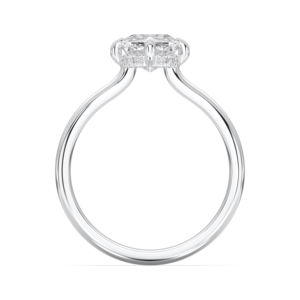 2.13 Carat E-F/VVS-VS Moissanite Diamond Solitaire Engagement <b>Ring</b> Cushion & Round Cut Prong <b>Set</b> in Platinum <b>for</b> <b>Women</b> - Product Image 5