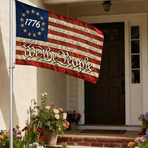 3x5 फीट हम लोग विंटेज बेसी ट्रॉस ध्वज-चाय से सना 13 स्टार 1776 अमेरिकी ध्वज, औपनिवेशिक संविधान के झंडे - Product Image 6