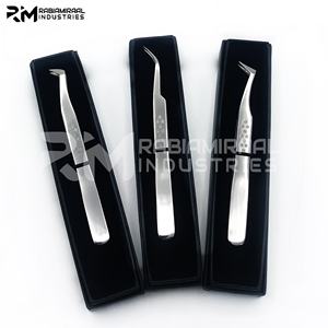 Applicateurs de cils en acier inoxydable RMI en gros avec pointe pointue, pinces à cils à marque privée pour l'application des cils - Product Image 3
