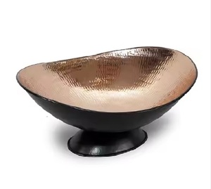 Bol à fruits et noix en métal argenté Bol à fruits en aluminium nickelé Bol à chocolat en métal fait main au design vintage pour restaurant - Product Image 2