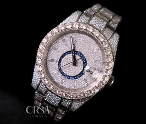 Moissanite à la mode glacé montre en diamant avec mouvement à quartz Style Hip Hop bijoux de mode montre pour hommes disponibles à la vente - Product Image 2