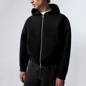 445gsm Jackets for <b>Men</b> Hoodies Clothing Custom Cotton High Street Oversize Zip up Hoodie Drop Shoulder <b>Cropped</b> Pullover Hoodie - Product Image 2