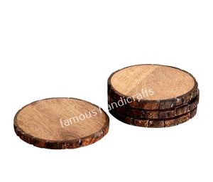 Sous-verre de tasse de service de forme carrée en bois de manguier sous-verre d'écorce d'arbre pour la maison hôtel restaurant - Product Image 6