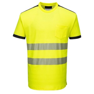 เสื้อยืดแขนสั้น100% โพลีเอสเตอร์ Hi VIS Class 3เสื้อโปโลสีดำมองเห็นได้ชัดเจน - Product Image 5