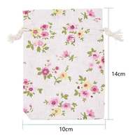 Sacs à cordon en toile de jute florale, sac cadeau, emballage de rangement, pochettes en lin pour bijoux, sacs pour noël, fête de mariage, douche, sac en toile de jute
