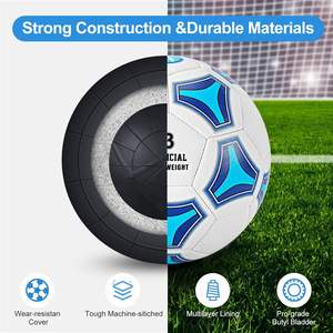 Vente directe d'usine de football gonflable léger de haute qualité en cuir PU taille 5 pour la compétition de match de sport en gros - Product Image 5