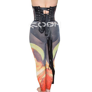 Conjunto de corsé sexy Mona Lisa con leggings a juego y estampado digital - Product Image 6