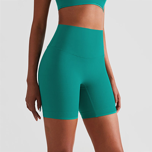 <b>Women's</b> High Waist Scrunch Butt Seamless Yoga <b>Biker</b> <b>Shorts</b> With Custom Workout Fitness Training <b>Shorts</b> - Product Image 2
