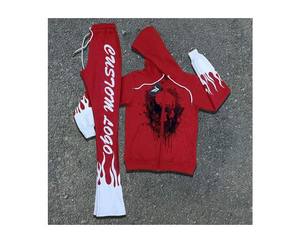 Conjunto Deportivo Informal Unisex de Invierno, Transpirable, Sudadera con Capucha y Pantalones para Correr, Gimnasio, Fitness, Venta al por Mayor, 100% Algodón - Product Image 3