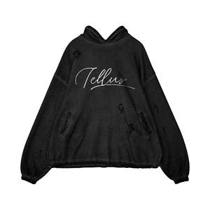 Sudadera con capucha de hombro caído de primera calidad para hombre de algodón 100% al por mayor, diseño de logotipo personalizado, aspecto desgastado vintage, forro polar extragrande de primavera - Product Image 3