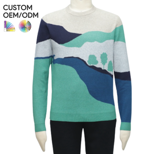 Suéter de Algodón Orgánico con Cuello Redondo, Transpirable y Cálido para Otoño e Invierno, Estilo Casual y Urbano para Hombre - Product Image 1