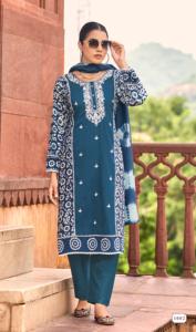 Premium Batik Print Chandelier Bordado y Lace Work Kurtis Set Collection - Product Image 4