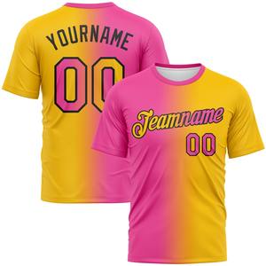 Venta al por mayor Direct shirts Engro Sportswear Industry Custom Yellow Pink-Black Gradient Fashion Performance T-Shirt - Product Image 1