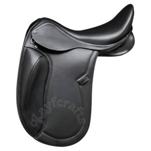 Premium Black Leather Dressage Saddle Handcrafted Panels <b>Soft</b> Cow Leather Padded Seat Knee Rolls English Design for Horse Riding - Product Image 1