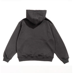 Vente en gros OEM Logo personnalisé Sweat-shirt en coton épais Streetwear Broderie à capuche motif solide Vintage Pull-over à capuche - Product Image 2