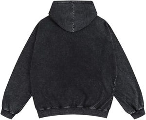Sudadera con Capucha Extra Grande Estilo Vintage para Mujer, Chaqueta Holgada con Lavado Ácido, Estilo Y2K Retro Grunge, Sudadera con Cremallera, Ajuste Holgado, OEM - Product Image 2