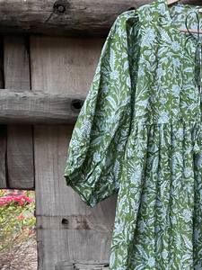 Vestido de verano con estampado de bloques a mano | Vestido de algodón | Estampado floral | Hecho a mano - Product Image 3