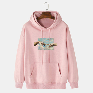 เสื้อสวมหัวลำลองของผู้ชายเสื้อฮู้ดผ้าฝ้าย100% สีทึบพิมพ์ลายกราฟิกสำหรับฤดูใบไม้ร่วงฤดูหนาว - Product Image 2