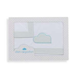 Set di 3 Pezzi in Cotone 100% con Motivo a Nuvole per Passeggino - Modello Cloud con Tecnica di Tessitura Speciale - Product Image 1