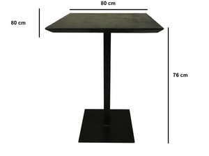 Pháp phong cách quán cà phê bảng với rắn gỗ hàng đầu và đen kim loại cơ sở nhà hàng đồ nội thất bàn ăn - Product Image 4