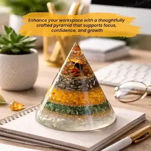 Feng Shui <b>Crystal</b> <b>Orgone</b> Pyramid Wealth Money Magnet for Abundance Prosperity & Positive Energy 90 mm - Product Image 2