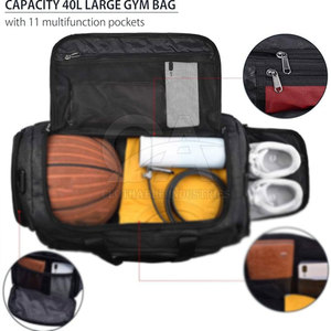 Sacs de voyage bon marché d'usine sac de sport de couleur personnalisée unie sacs de voyage de sport personnalisé d'usine - Product Image 4