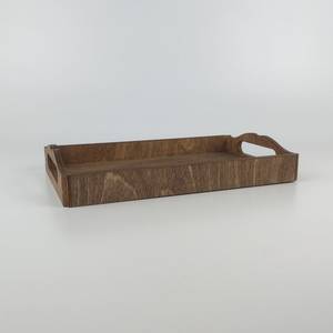 Plateau moderne en bois de noyer pouf avec poignées plateau de service pour la décoration de salon idée cadeau pour la maison - Product Image 3