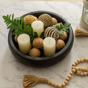 Bols à pâte en bois pour la décoration Bol à pâte en bois de style vintage pour la fabrication de bougies Bol à pâte de luxe fait à la main. - Product Image 1