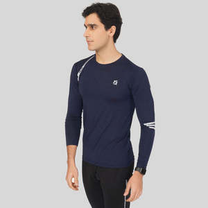 เสื้อยืดแขนยาวถักทอโพลีเอสเตอร์ 100% ทริปเปิ้ลโวลท์ (สีกรมท่า) น้ำหนัก 200-300 กรัม ลายเรียบ ระบายอากาศได้ดี ทรงหลวม ปักลาย - Product Image 5