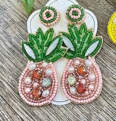 Made In India <b>Red</b> And White Custom Multi-Beaded <b>Earrings</b> Women Festive Party Jewelry At Best Price Beaded <b>Earrings</b> - Product Image 2