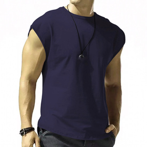 Camisetas para hombre, camisetas informales para hombre, cuello redondo, sin mangas, de Color sólido, camisetas deportivas de secado rápido, camisetas holgadas para hombre - Product Image 6