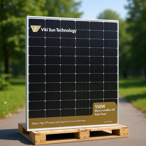 Panel Solar Monocristalino HJT de 550W de Viki Sun Technology, Celdas de Alta Eficiencia de 210 mm, Cubierta Frontal de Vidrio, Embalaje en Palet - Product Image 3