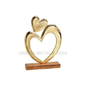 อลูมิเนียมรูปหัวใจคุณภาพสูงคริสต์มาสและของตกแต่งบ้านพร้อมฐานไม้ที่มั่นคง - Product Image 6