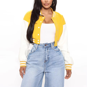 Chaquetas Varsity Cortas de Moda, Nueva Colección de Alta Calidad, Venta Caliente, Color Personalizado, Logotipo Personalizado, Chaqueta Varsity para Mujer al por Mayor, Estilo Casual - Product Image 2