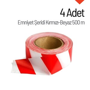 4 Red-<b>White</b> Safety <b>Tapes</b> 500 Meters Each Caution Warning <b>Tape</b> with Printed Feature Made of PE PET PVC Material - Product Image 4