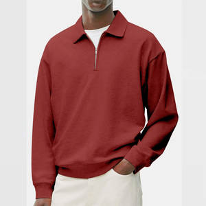New Sports Color Winter <b>Fleece</b> <b>Quarter</b> <b>Zip</b> Jacket Unisex 280GSM Custom High Quality Sweatshirts - Product Image 2