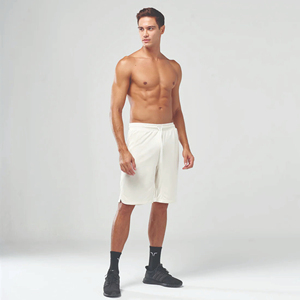 Pantalones cortos de baloncesto de código de humo blanco, tela ligera elástica de 4 vías, absorción de humedad, secado rápido, informal, con cordón contrastante - Product Image 2