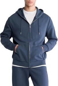Gray Color Custom Design Embroidery Logo 100% Cotton French Terry Breathable Design <b>Men</b> <b>Zipper</b> <b>Hoodie</b> Comfortable Size - Product Image 5