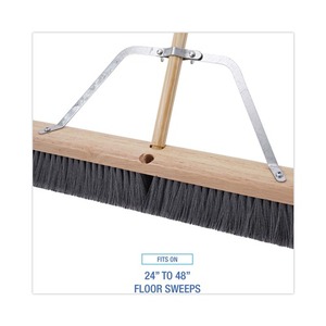 Attaches métalliques larges Boardwalk avec poignée, 0,5 po. X 12 pouces Balais à plancher pour sols de 24 à 48 pouces de largeur Connecteurs et supports d'étagères - Product Image 3