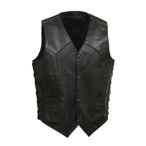 Chaleco de cuero informal de talla grande para hombre, a prueba de viento, transpirable, decorado con botones, impermeable, deportes de invierno, ropa exterior, Top - Product Image 1