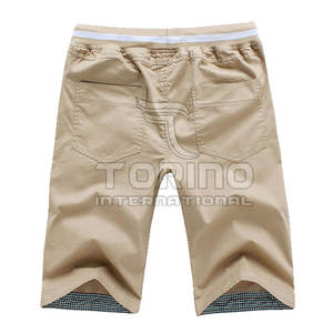 Shorts décontractés pour hommes, haute qualité, 100% coton toile, nouvelle mode, séchage rapide, motif uni, service OEM disponible, logo personnalisé - Product Image 2