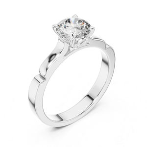 Bague solitaire en or blanc 14 carats avec diamant de laboratoire de 1 carat |   Bague en diamant de style vintage certifiée IGI pour le bureau |   Nouveau diamant - Product Image 2