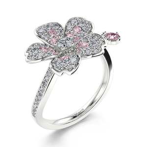 Bague de mode Jeulia Capture Beauty en argent sterling avec motif floral de fleurs de cerisier - Product Image 2