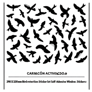 Lot de 290 autocollants de protection pour oiseaux de 320 mm x 290 mm, film adhésif pour fenêtre avec symboles d'oiseaux - Product Image 2