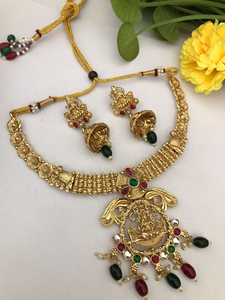 Premium Quality Antique <b>Necklace</b> <b>Set</b> For Women Perfect for <b>Weddings</b>, Special Occasions Indian Traditional Temple <b>Necklace</b> <b>Set</b> - Product Image 4