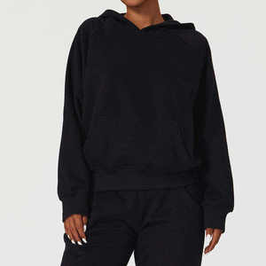 เสื้อสเวตเตอร์ผ้าฝ้ายออร์แกนิกสำหรับผู้หญิงชุด2ชิ้นสำหรับใส่ออกกำลังกายผ้ากำมะหยี่ออกกำลังกายยิมฤดูใบไม้ผลิ - Product Image 2